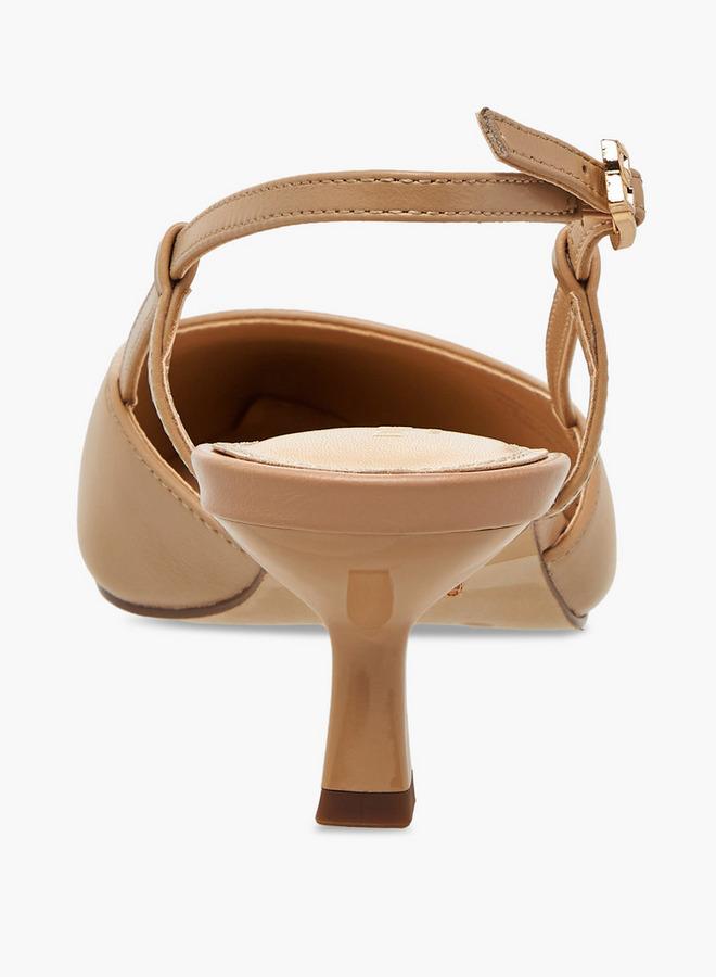 DUCHINI Women Kitten Heel Leather Pointed Toe Shoes - Image 5